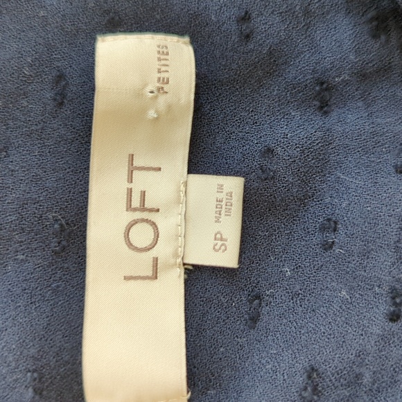 Navy blue Loft button down blouse - Picture 4 of 8